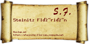 Steinitz Flórián névjegykártya